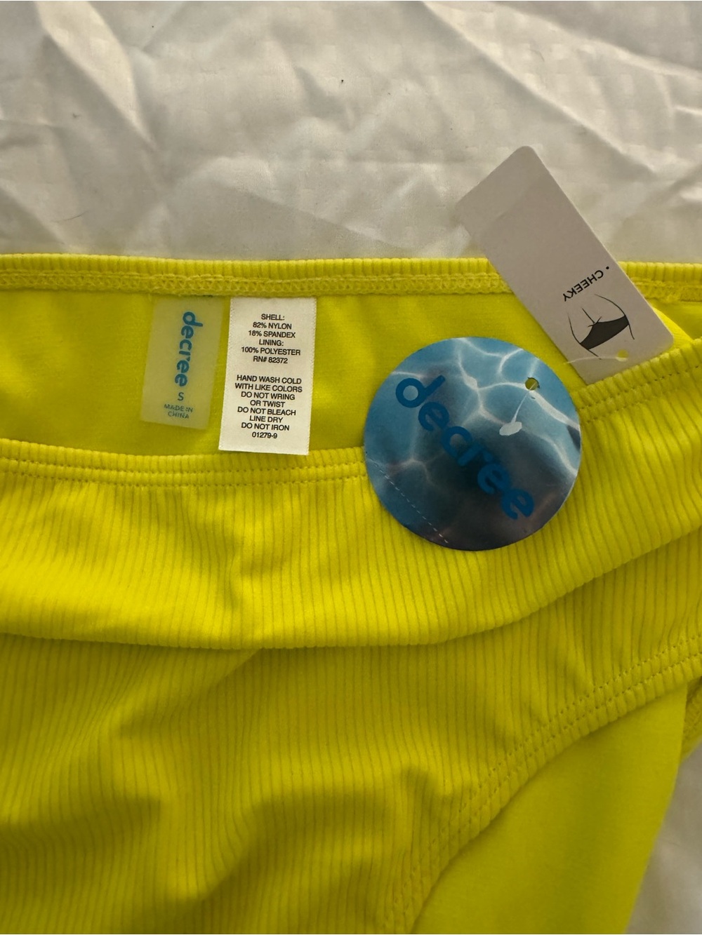 Neon Yellow Ribbed Two-Piece Bikini Set Size Small - Picture 5 of 7